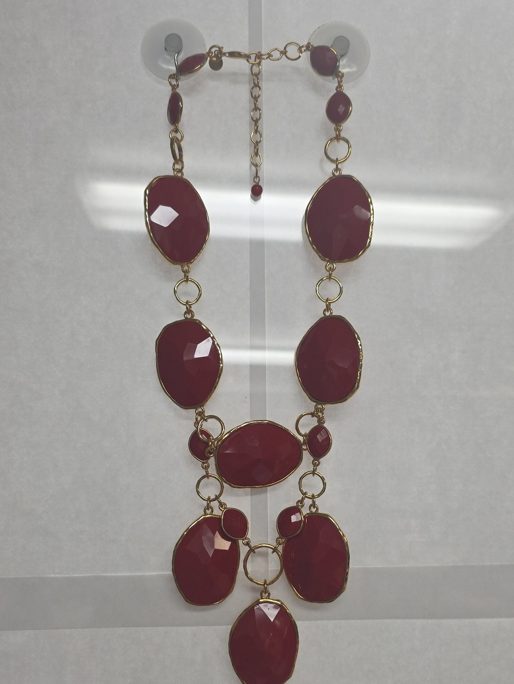 Statement Pink Gemstone Bib Necklace with Gold Plating
